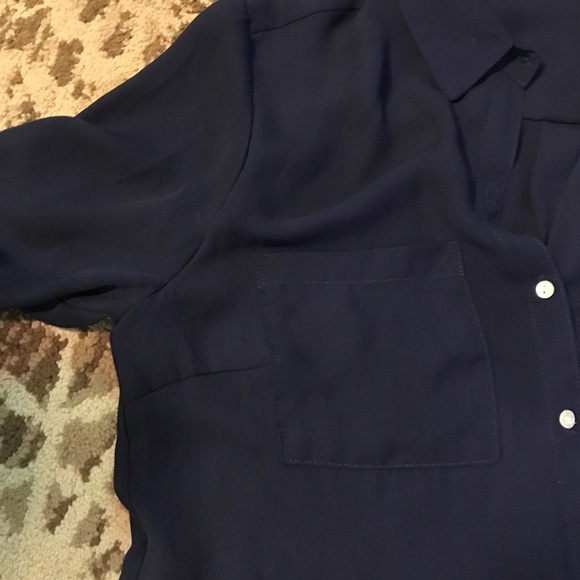 Staccato dark blue button down blouse - Picture 3 of 5